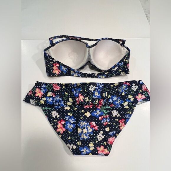 St.Bernard Bohemian Ruffle Floral Print Bikini Size 16/ 38C - Picture 2 of 12